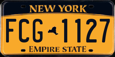 NY license plate FCG1127