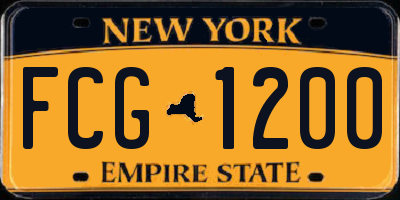 NY license plate FCG1200