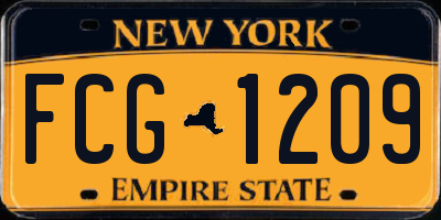 NY license plate FCG1209