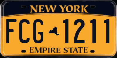 NY license plate FCG1211