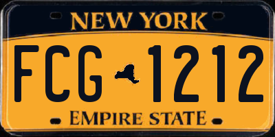 NY license plate FCG1212