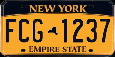 NY license plate FCG1237