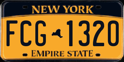 NY license plate FCG1320