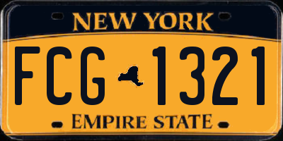 NY license plate FCG1321