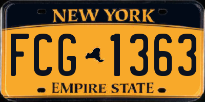 NY license plate FCG1363