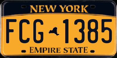 NY license plate FCG1385