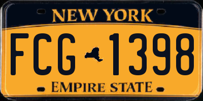 NY license plate FCG1398