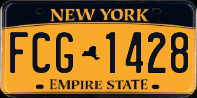 NY license plate FCG1428