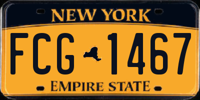 NY license plate FCG1467