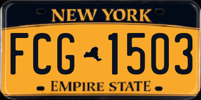 NY license plate FCG1503