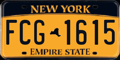 NY license plate FCG1615