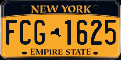 NY license plate FCG1625