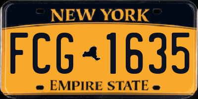 NY license plate FCG1635