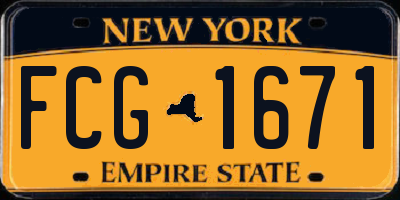 NY license plate FCG1671