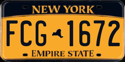 NY license plate FCG1672