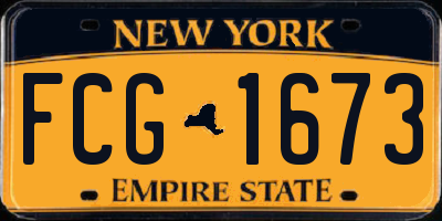 NY license plate FCG1673