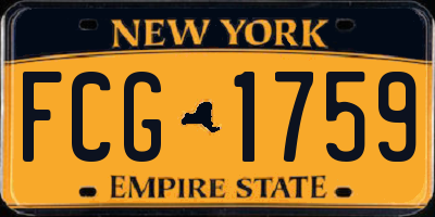 NY license plate FCG1759