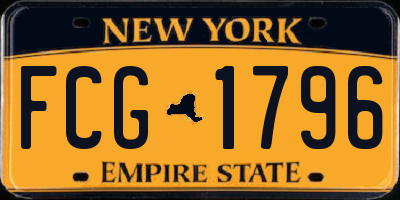 NY license plate FCG1796