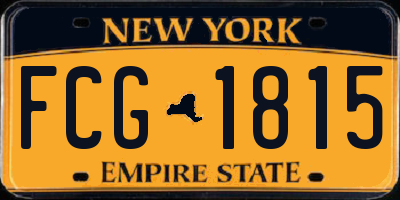NY license plate FCG1815