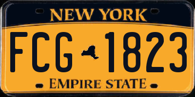 NY license plate FCG1823
