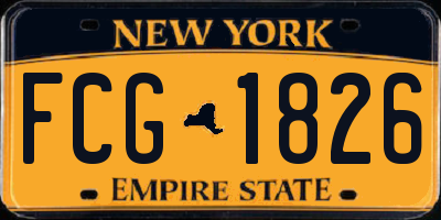 NY license plate FCG1826