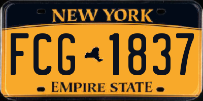 NY license plate FCG1837