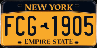 NY license plate FCG1905