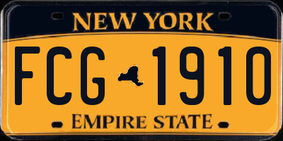 NY license plate FCG1910