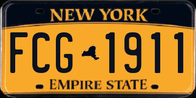 NY license plate FCG1911