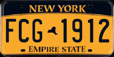 NY license plate FCG1912
