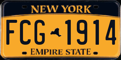 NY license plate FCG1914