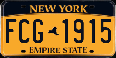 NY license plate FCG1915