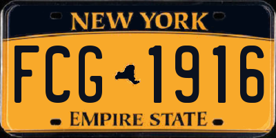 NY license plate FCG1916