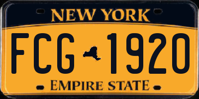 NY license plate FCG1920