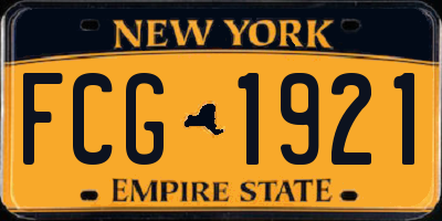 NY license plate FCG1921