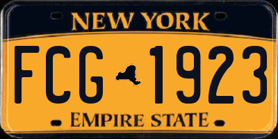 NY license plate FCG1923