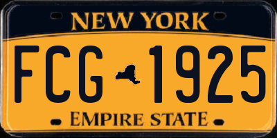 NY license plate FCG1925