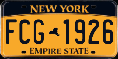 NY license plate FCG1926