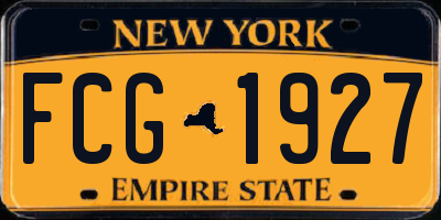 NY license plate FCG1927