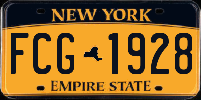 NY license plate FCG1928