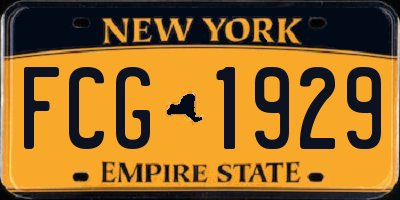 NY license plate FCG1929