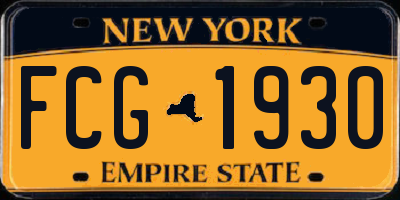 NY license plate FCG1930