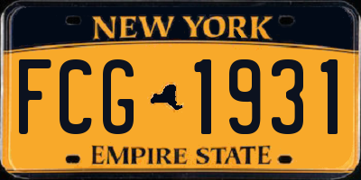NY license plate FCG1931