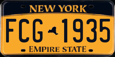NY license plate FCG1935