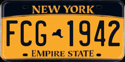 NY license plate FCG1942