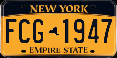 NY license plate FCG1947