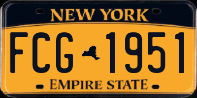 NY license plate FCG1951