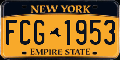 NY license plate FCG1953