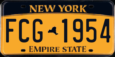 NY license plate FCG1954