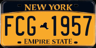 NY license plate FCG1957